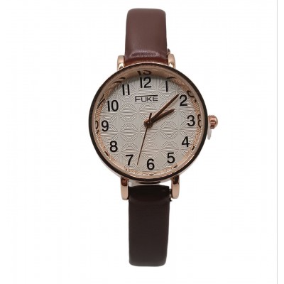 Часы женские Fuke 1234 коричневый ремешок