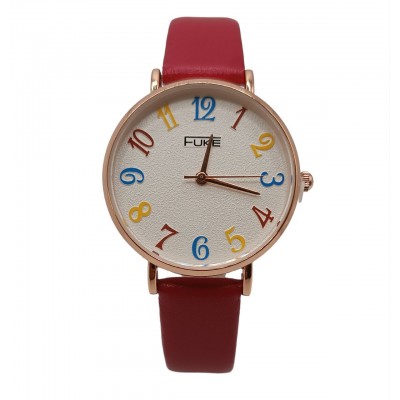Часы женские Fuke 1241 красный ремешок