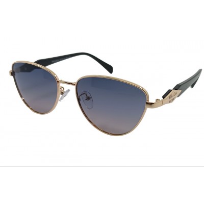 Женские поляризованные солнцезащитные очки Pr P5833 c5 золото/голубые