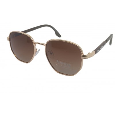 Женские поляризованные солнцезащитные очки LV P5832 золото/коричневые