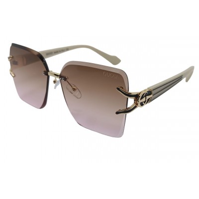 Женские солнцезащитные очки GG 23136 бежевые/розовая-линза