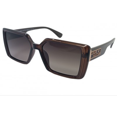 Женские поляризационные солнцезащитные очки LV 2401P прозрачно-коричневые