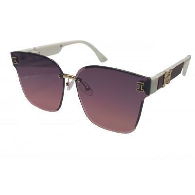 Женские солнцезащитные очки HERM 7201 белые розовая-линза