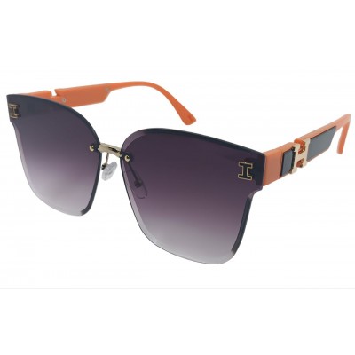 Женские солнцезащитные очки HERM 7201 оранжевые серая-линза